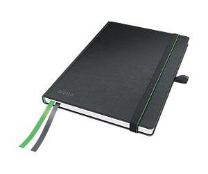 Leitz Complete Notebook A5 Ruled Casebound Leather Black 80 Sheets