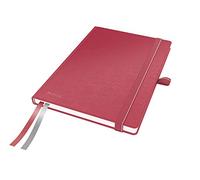 Leitz Complete Notebook A5 Squared, 160 Pages, 80 Sheets, Hardcover, 100 g/m² Paper FSC Certified, Fastener, Bookmark, Pen Loop, Red, 44770025