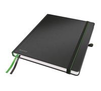 Leitz Complete Notebook B5 Squared (iPad, Tablet Format), 160 Pages, 80 Sheets, Hardcover, 100 g/m² Paper FSC Certified, Fastener, Bookmark, Pen Loop, Black, 44730095