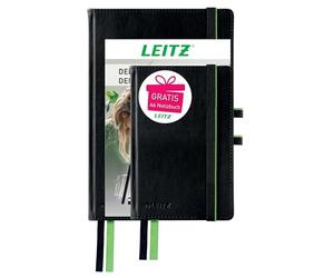 Leitz Complete Set Quality Notebook A5 + A6 Squared 160 Pages Each 80 Sheets Hard Cover High-Quality Cover 100 g/m² Paper FSC Certified Closure Bookmark Loop Black 95850000