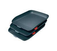 Leitz Cosy Letter Tray A4 Velvet Grey Pack of 3 Desk Document Organiser 53582089