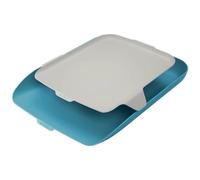 Leitz A4 Letter Tray With Desk Organiser, Cosy Range, Calm Blue, 52590061
