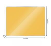 Leitz Cosy Magnetic Glass Whiteboard 60 x 40 cm Warm Yellow