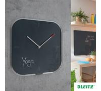 Leitz Cosy Silent Glass Wall Clock, Grey