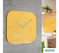 Leitz Glass Wall Clock, Cosy Range, Warm Yellow, 90170019,32 x 32 x 5 cm