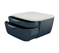 Leitz Cosy Drawer Cabinet 2 Drawers (1 Small and 1 Large), Velvet Grey