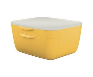 Leitz Cosy Warm Yellow Plastic Home Office Desk Storage Organiser Pen Book Cable Stationery Tidy Small Large Two Drawer Cabinet
