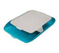 Leitz Cosy Calm Blue Plastic Minimalist Home Office Desk Storage Organiser Rectangular Wide Front A4 Document Magazine Letter Tray