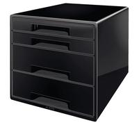 Leitz Desk Cube 4 Drawers Black Document Paper Shelf Office Desk Organiser