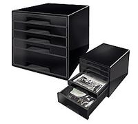 Leitz Cube Drawer Unit Black 5 Drawers 28.7 x 36.3 x 27 cm A4 Maxi