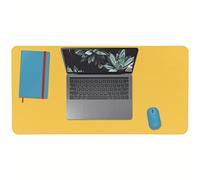 Leitz Desk Mat, Large 80 x 40cm Desk Pad, Non-Slip Mat For Laptop, PC, Monitors & Mouse Mats, Desktop Protector & Mouse Pad, Home/ Office Use, Cosy Range, PVC Material, Warm Yellow, 52680019