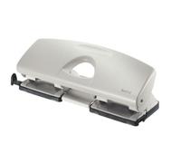 Leitz 4 Hole Punch 50220085 – Metal, Guide Bar with Format Markings, 16 Sheets – Grey