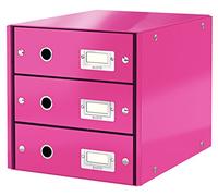 Leitz Drawer Cabinet, 3 Drawers, A4, Click and Store Range 60480023 - Pink