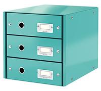 Leitz Drawer Cabinet, 3 Drawers, A4, Click and Store Range 60480051 - Ice blue