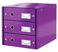 Leitz Drawer Cabinet, 3 Drawers, A4, Click and Store Range 60480062 - Purple