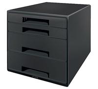 Leitz Drawer Cabinet, 4 Drawers, A4, 100% Recyclable, Climate Compensated, Blue Angel Certified, Recycle Range, Black, 53720095