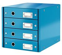 Leitz Drawer Cabinet, 4 Drawers, A4, Click and Store Range 60490036 - Blue