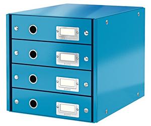 Leitz Drawer Cabinet, 4 Drawers, A4, Click and Store Range 60490036 - Blue
