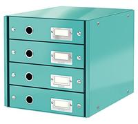 Leitz Drawer Cabinet, 4 Drawers, A4, Click and Store Range 60490051 - Ice blue