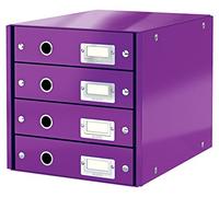 Leitz Drawer Cabinet, 4 Drawers, A4, Click and Store Range 60490062 - Purple