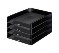 Leitz Duo Colour 53610095 Letter Tray Set of 4 Black