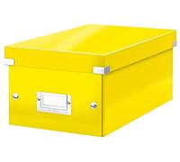 Leitz WOW Click & Store DVD Storage Box. with Label Holder. Yellow