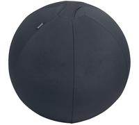 Leitz Ergo Active Sitting Ball with Stopper Function, Ergonomically Designed Desk Chair Alternative, 55cm Diameter, Includes Fabric Ball Cover, Hand Air Pump & 2 x Plugs, Velvet Grey, 65410089