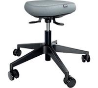 Leitz Ergo Active Sitting Stool 6577 Ergonomic with Wheels and Wobble Comfort Seat height adjustable, Grey, Black