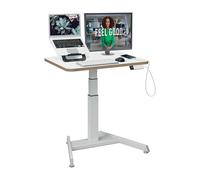 Leitz Ergo Compact 80cm x 60cm Electric Sit Stand Desk, Holds Up to 80kg | Smart Stand-Up Reminder, Tray For Cable Management, 65 to 130cm Adjustable Height, 4 Height Presets and Child Lock