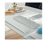 Leitz Adjustable Ergonomic Keyboard Wrist Rest, Desktop Long Foam Cushioned Wrist Support Pad, For Left Or Right Handed Users, Full Size Desktop Wrist Rest, Ergo Cosy Range, Light Grey, 65240085