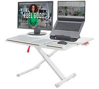 Leitz Ergo Cosy Ergonomic Height Adjustable Standing Desk Converter 6532 With Sliding Tray ABS/Steel 800 x 72-380 x 420 mm Grey