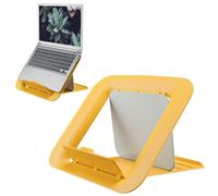 Leitz Adjustable Laptop Stand, Compact Laptop Holder With 4 Height Settings, 80% Recycled Plastic & 100% Recycable, Ergo Cosy Range, Warm Yellow, 312 x 50 x 247mm, 64260019