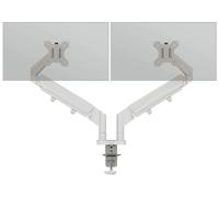 Leitz Ergo Space Saving Double Monitor Arm Mount for 17''-32" Monitors, Ergonomic Desk Stand with Left/Right Swivel, Tilt Rotation and a Load Capacity up to 18kg, VESA Plate, Light Grey, 65370085