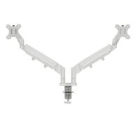 Leitz Ergo Space Saving Double Monitor Arm Mount for 17''-32" Monitors, Ergonomic Desk Stand with Left/Right Swivel, Tilt Rotation and a Load Capacity up to 18kg, VESA Plate, Light Grey, 65370085