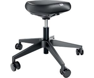 Leitz Ergo Sitting Stool 6578 Ergonomic with Wheels and Comfort Seat height adjustable, Black