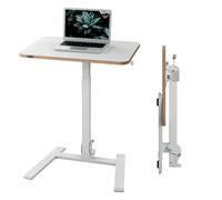 Leitz Ergo Small Foldable Sit Stand Desk - Compact Laptop Desk with Carry Handle, Lightweight and Portable, For Home Office Use, Holds up to 20kg, (Table Size - 65cm x 46cm), White, 65880001