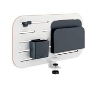Leitz Ergo Small Pegboard Desk Organiser with Desk Tidy Accessories, Compatible with Desk Thickness of 35mm, Wide Hanging Slots, Clamp Mounting, 42cm x 25cm, Ergo Range, White, 65480000