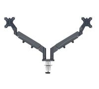 Leitz Ergo Space-Saving Adjustable Dual Computer Monitor Arm 1120 X 110 X 600mm For Home Office Desktop In Dark Grey
