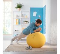 Leitz Active Sitting Ball, Ergonomically Designed Desk Chair Alternative, 65cm Diameter, Includes 100% Fabric Ball Cover, Inner Ball, Hand Air Pump & 2 x Plugs, Ergo Cosy Range, Warm Yellow, 52790019