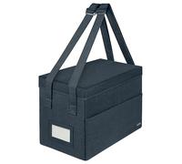 Leitz Fabric Compact Hot Desking Work Bag with Lid - Foldable Laptop Bag, Desk Caddy & Craft Supply Organiser for Office, Home & School, w. 3 Compartments, Adjustable Handles & Name Tag, Velvet Grey