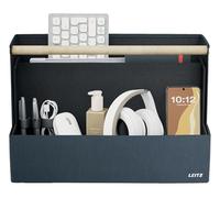 Leitz Fabric Portable Desk Organiser With Handle - Collapsible Hot Desk Organiser Bag With Four Compartments and Protective, Recycled Materials - 38 x 19 x 26cm