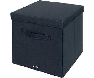 Leitz Fabric Storage Box 6145 With Lid Large Grey Fabric 35.6 Litre 330 x 380 x 325 mm Pack of 2