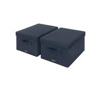 Leitz Fabric Storage Box with Lid for A4 Documents Foldable Pack of 2 (70867AC)