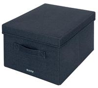 Leitz Fabric Storage Box with Lid Twinpack Medium Grey 61440089