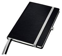 Leitz Hardback Notebook, 80 Sheets, 2 3-Pad Ivory Paper 100 gr/mq, Style White Leaves A5 black