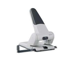 Leitz Heavy Duty Hole Punch, 65 Sheets, Guide Bar with Format Markings, Metal, 51800084 - Silver