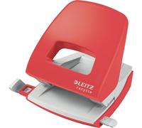 Leitz Hole Punch, 30 Sheets, Guide Bar with Format Markings, 100% Recyclable, Eco Friendly, NeXXt Recycle Range, Red, 50030025
