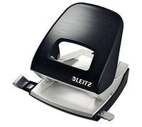 Leitz Hole Punch, 30 Sheets, Guide Bar with Format Markings, Metal, Style Range, 50060094 - Satin Black