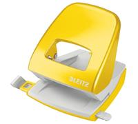 Leitz Hole Punch NeXXt WOW 50081016 - Metal, 30-sheet, Guide Bar with Format Markings - Yellow