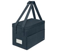 Leitz Velvet Grey Compact Fabric Hot Desking Work Bag with Lid, Medium | Foldable Laptop Bag, Desk Caddy & Craft Supply Organiser for Office, Home & School, Adjustable Handles & Name Tag
